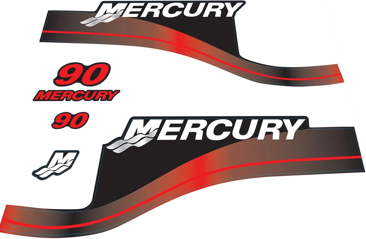 Mercury 90 Hp Outboards Rebuild Decal Sticker Kit product photo from jlmmarine