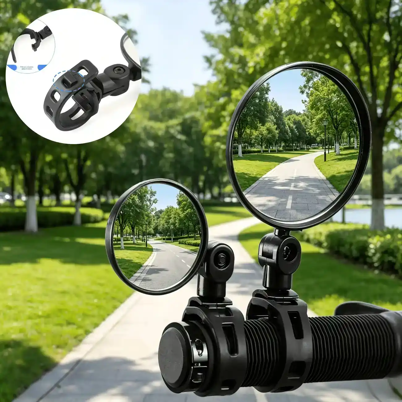 360° Adjustable Bike & Scooter Rearview Mirrors – 2 Pack product photo from Com