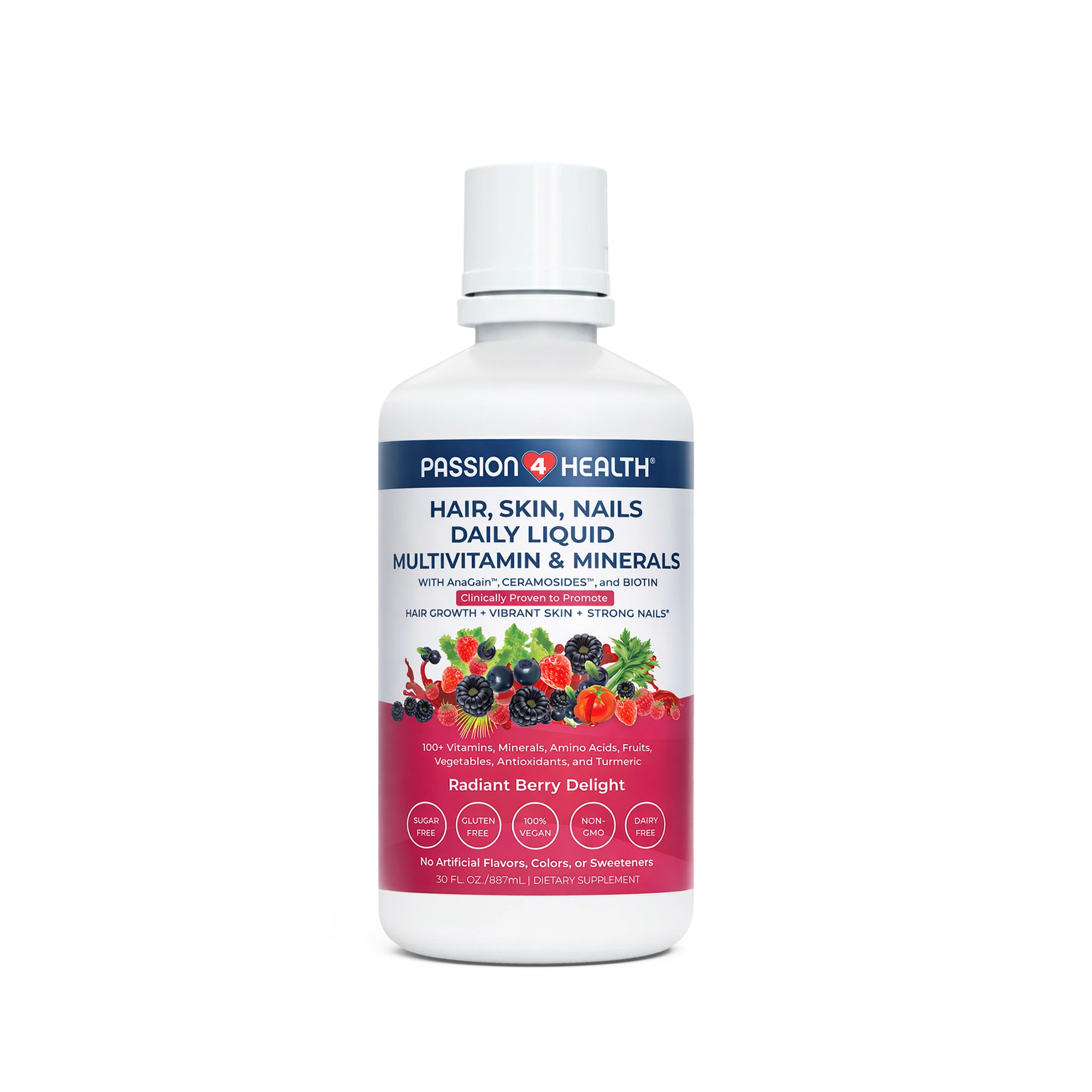 Hair, Skin and Nails Daily Liquid Multivitamin & Minerals product photo from Passion 4 Health