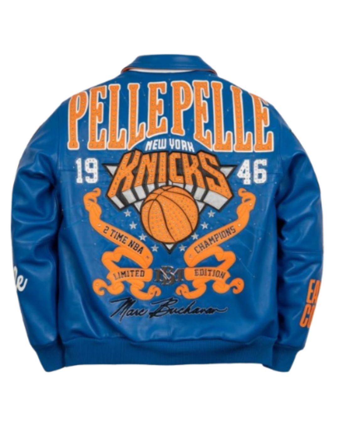 Pellepelle New York Knicks Tribute Blue Bomber Jacket product photo from Ppsite