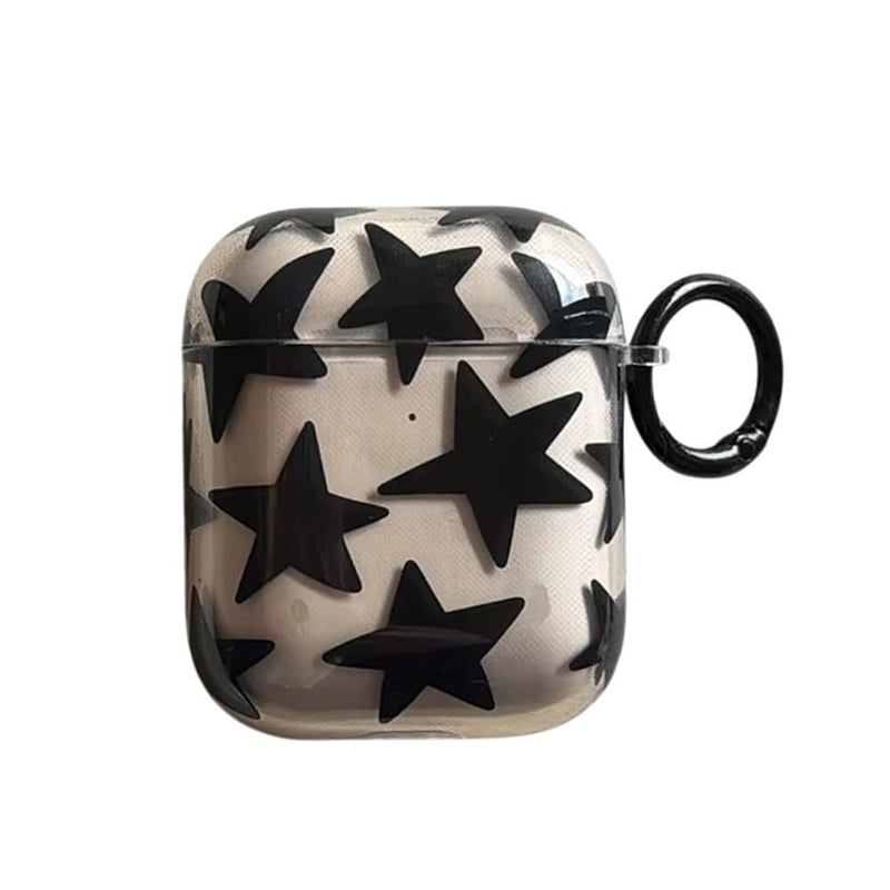 y2k black stars airpods case boogzel clothing product photo from boogzelclothing