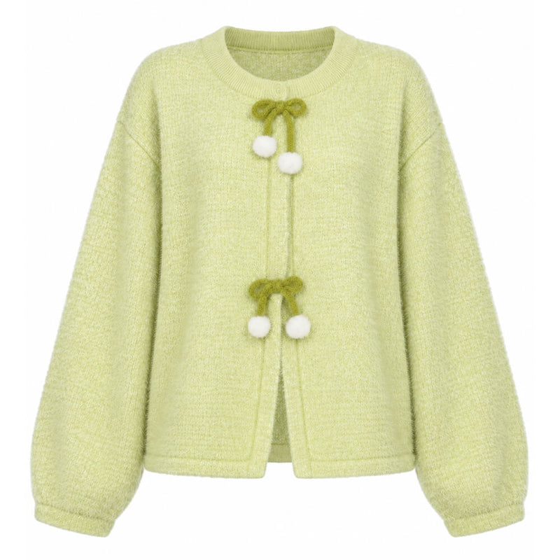 lime green bow knit sweater boogzel clothing product photo from boogzelclothing
